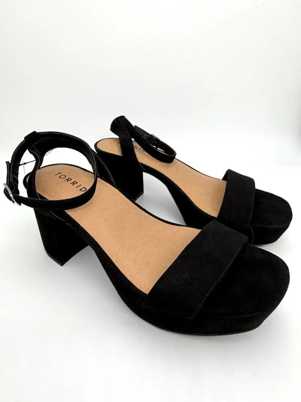 New Torrid Black Platform Block Heel Sandals - Size 8WW